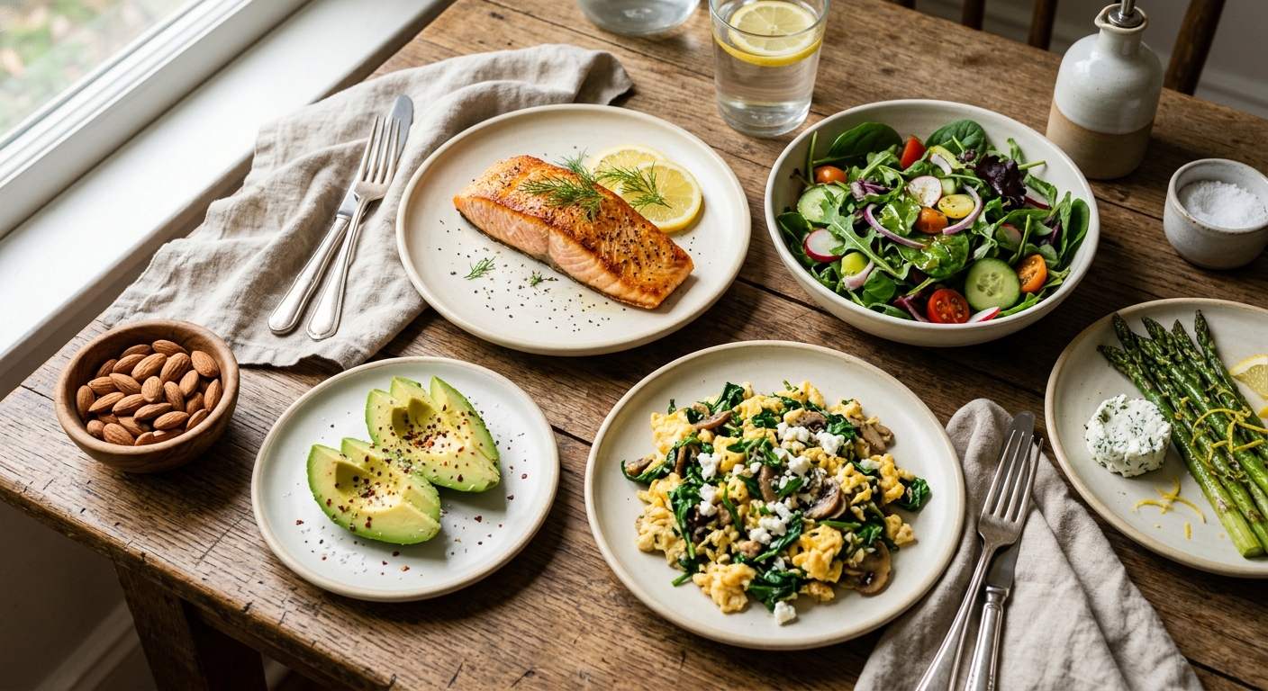O que comer na dieta low carb: proteínas, vegetais e gorduras boas no prato